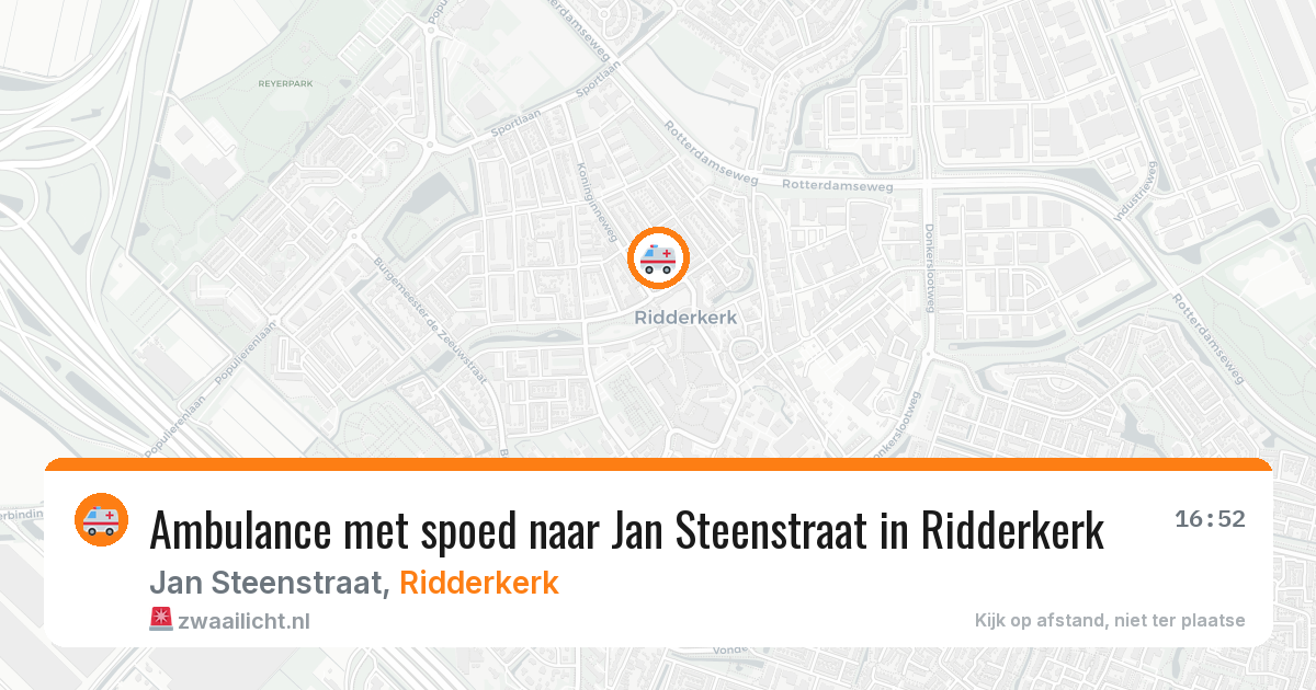 Ambulance met spoed naar Jan Steenstraat in Ridderkerk — 30 jul 2026