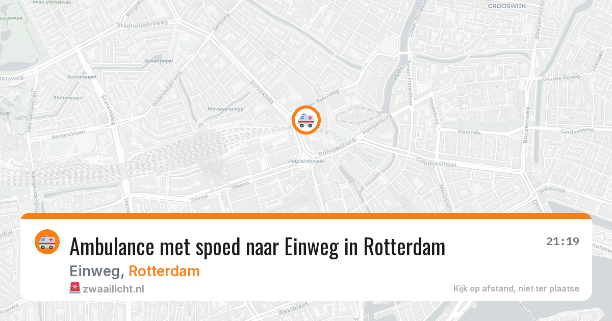 Ambulance met spoed naar Einweg in Rotterdam — 28 jun 2026