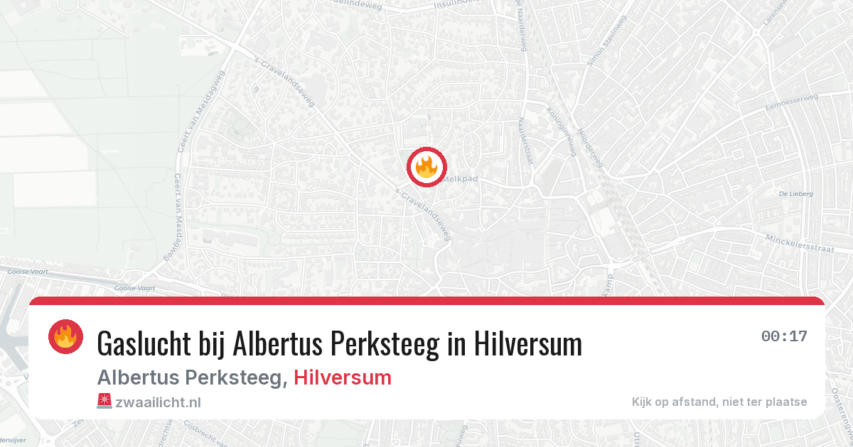 Gaslucht bij Albertus Perksteeg in Hilversum — 6 jul 2026