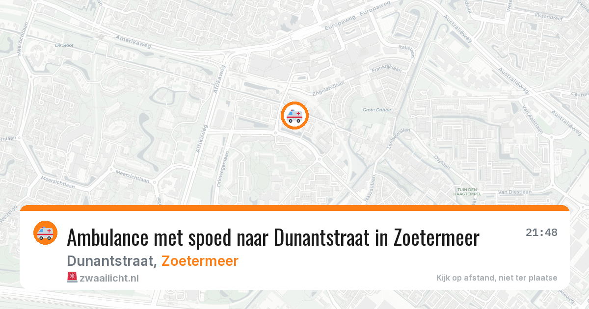 Ambulance met spoed naar Dunantstraat in Zoetermeer — 17 jun 2026