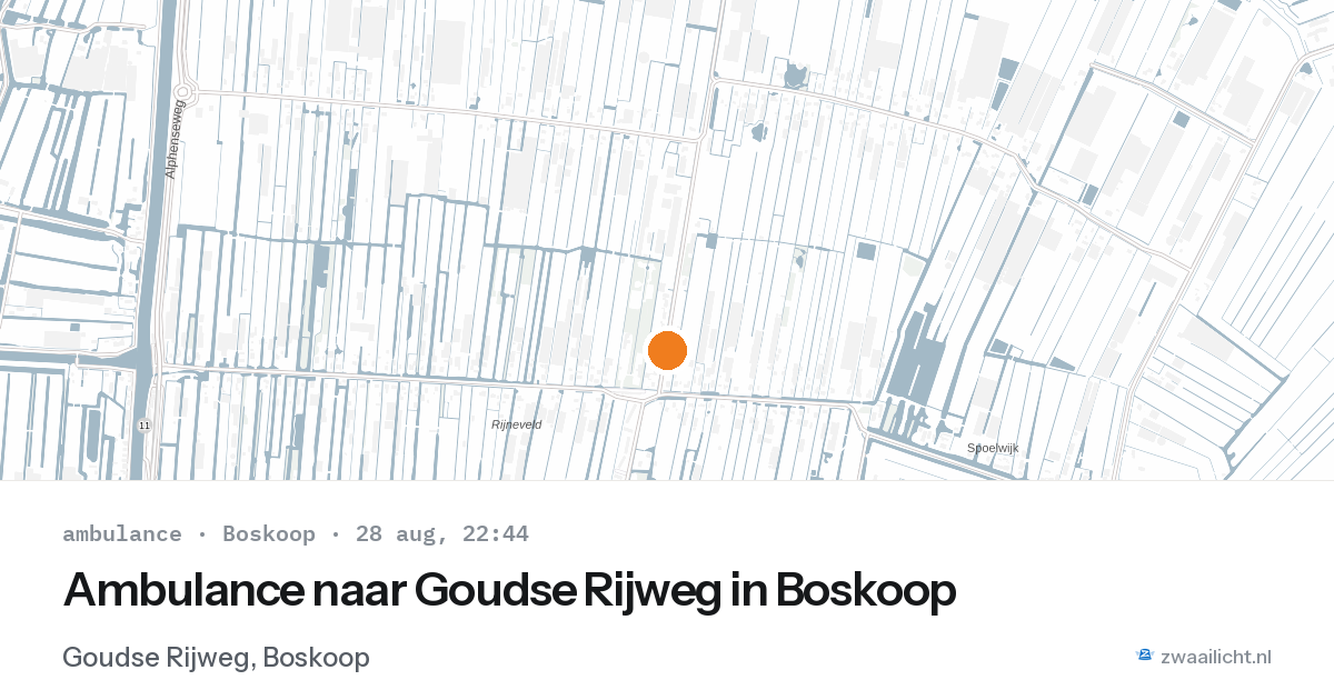 Ambulance naar Goudse Rijweg in Boskoop — 28 aug 2026