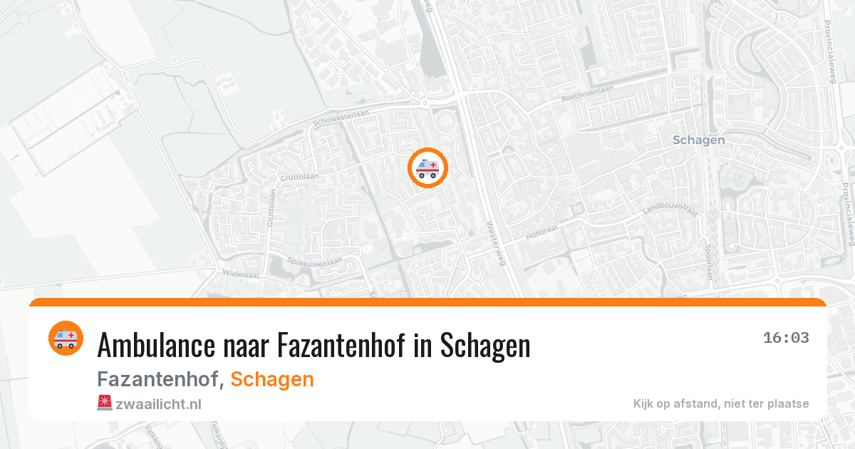 Ambulance naar Fazantenhof in Schagen — 28 mrt 2026