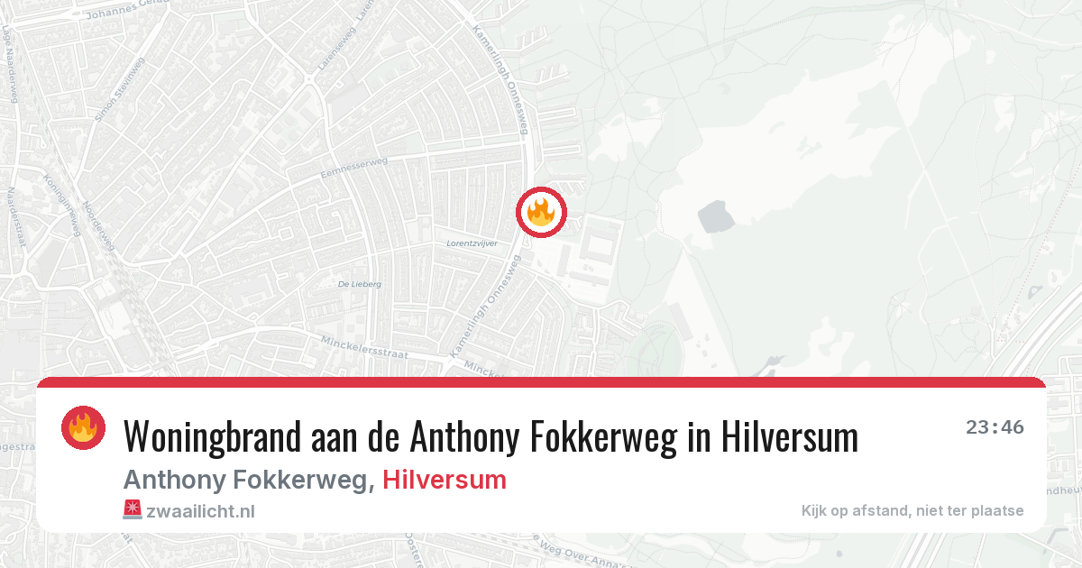 Woningbrand aan de Anthony Fokkerweg in Hilversum — 19 jun 2026
