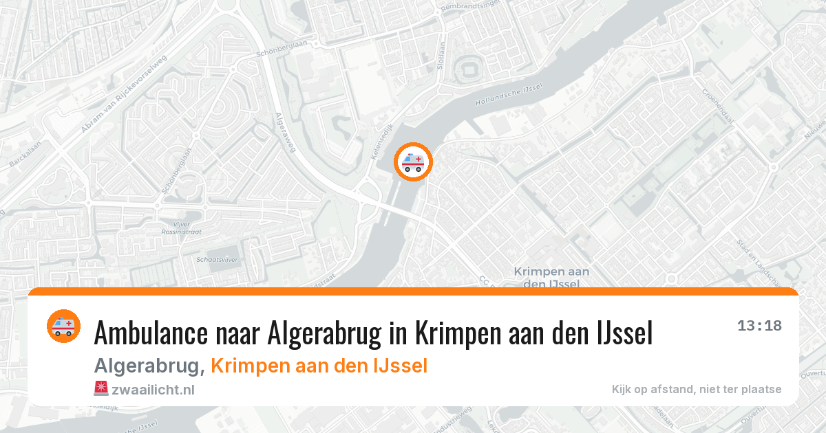 Ambulance naar Algerabrug in Krimpen aan den IJssel — 13 aug 2026