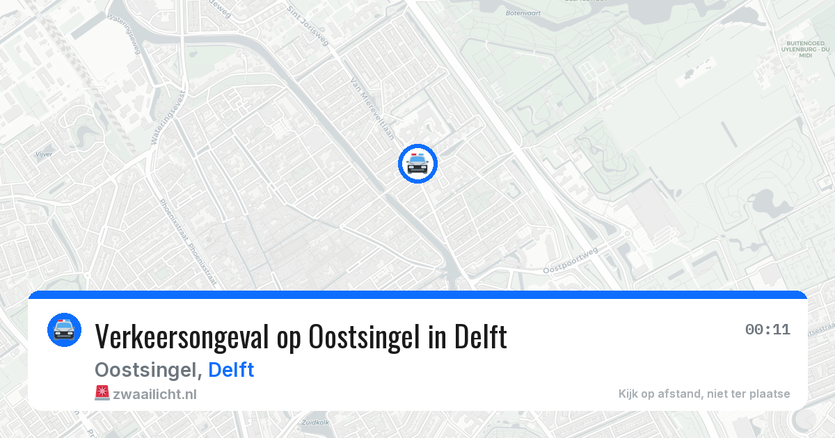 Verkeersongeval op Oostsingel in Delft — 31 jul 2026
