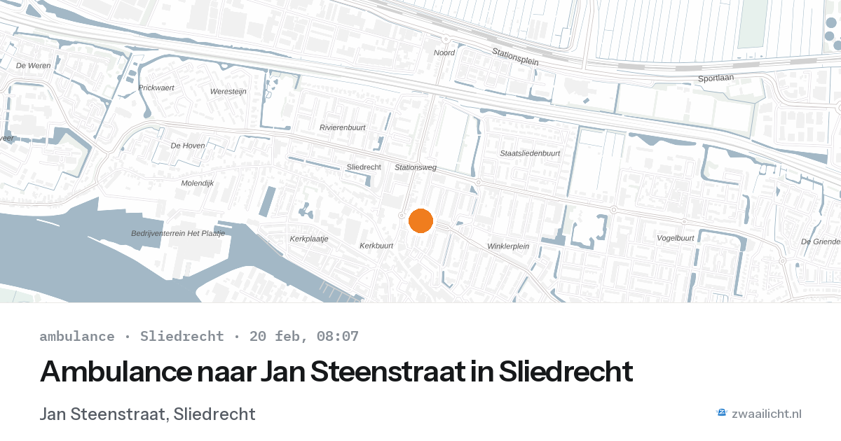 Ambulance naar Jan Steenstraat in Sliedrecht — 20 feb 2026