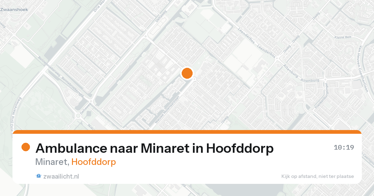 Ambulance naar Minaret in Hoofddorp — 26 aug 2026