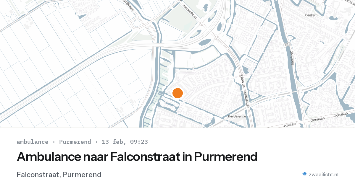 Ambulance naar Falconstraat in Purmerend — 13 feb 2026