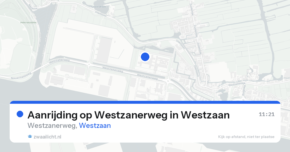 Aanrijding op Westzanerweg in Westzaan — 14 aug 2026