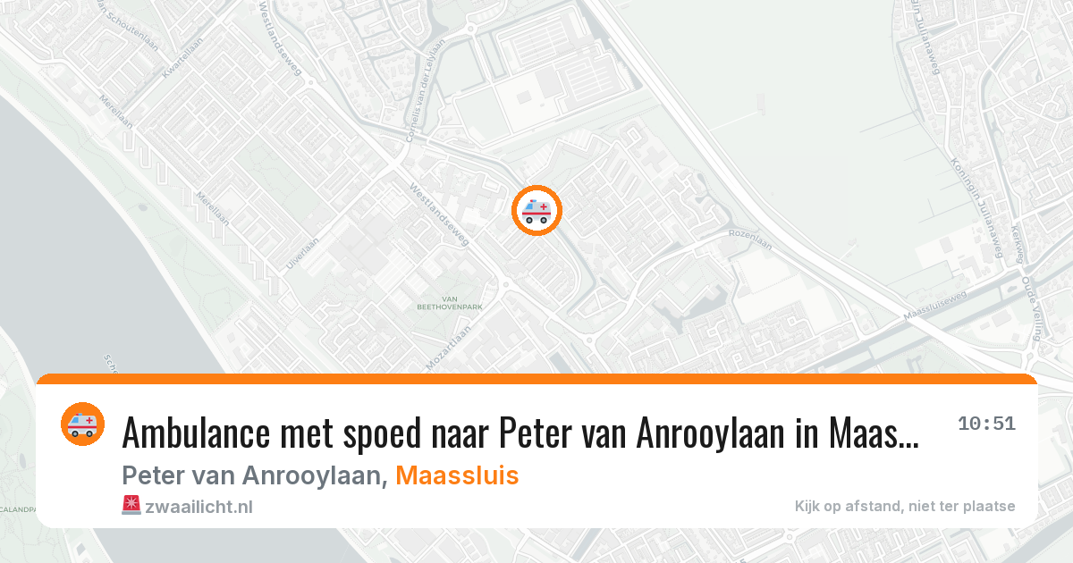 Ambulance met spoed naar Peter van Anrooylaan in Maassluis — 23 mei 2026