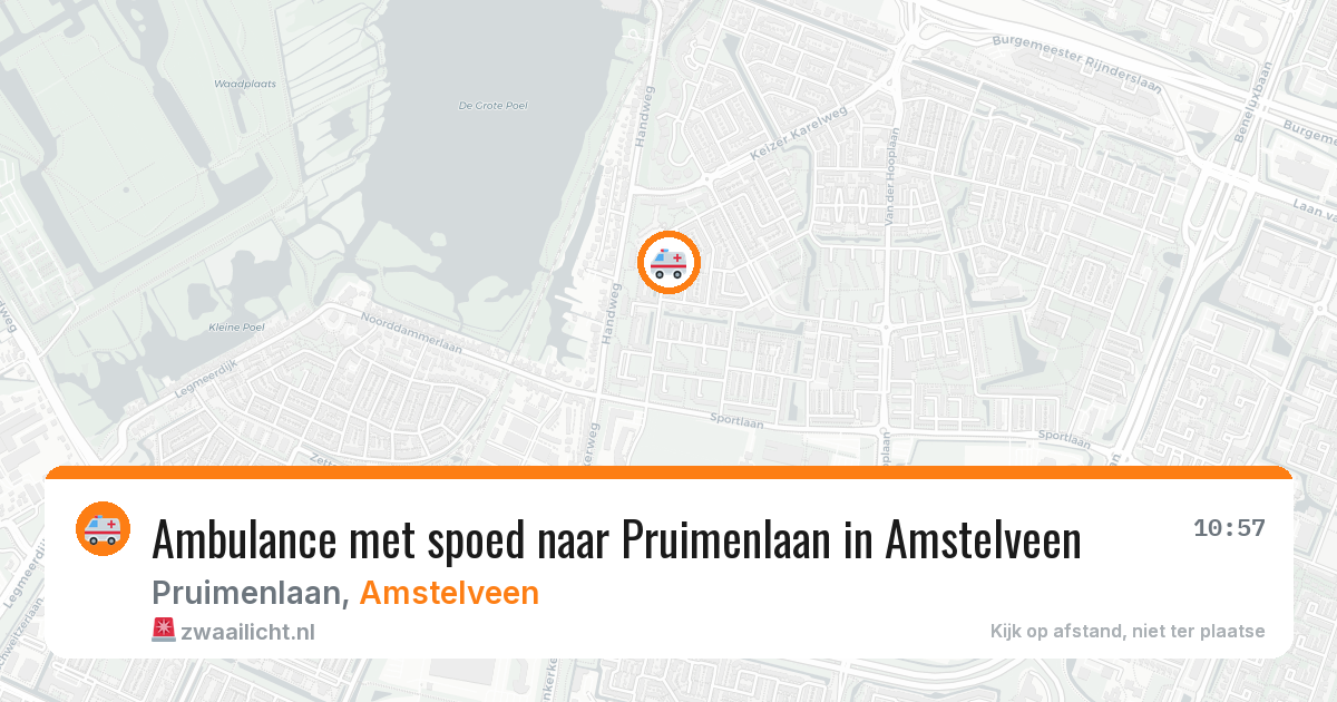 Ambulance met spoed naar Pruimenlaan in Amstelveen — 22 mrt 2026