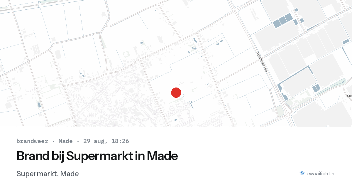 Brand bij Supermarkt in Made — 29 aug 2026