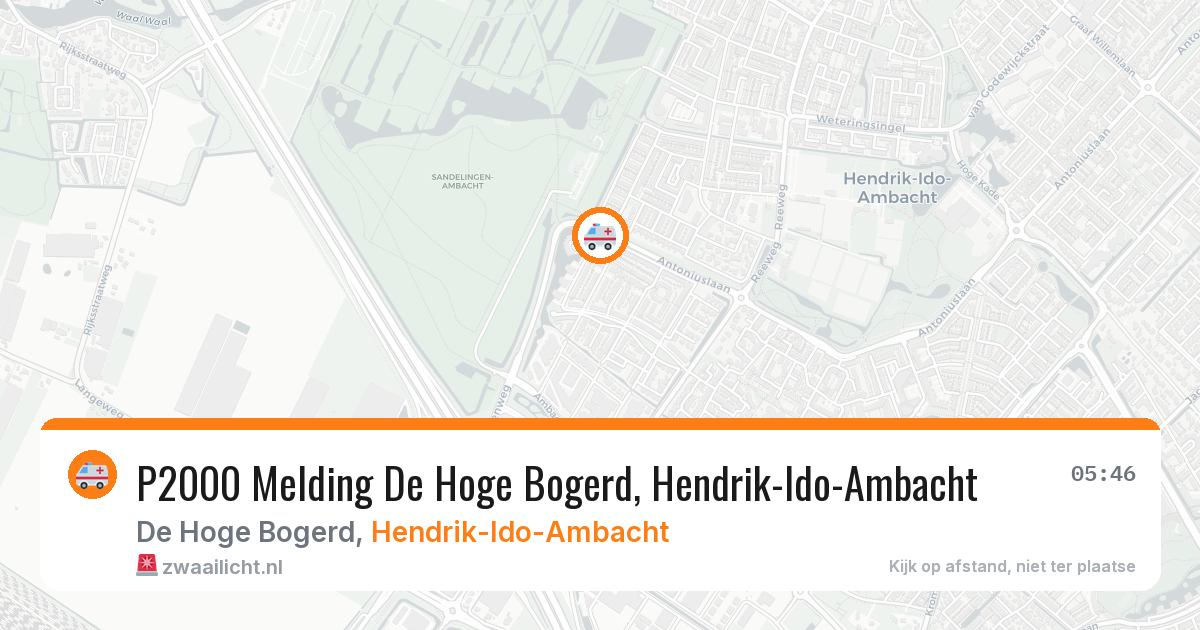 P2000 Melding De Hoge Bogerd, Hendrik-Ido-Ambacht — 28 feb 2026