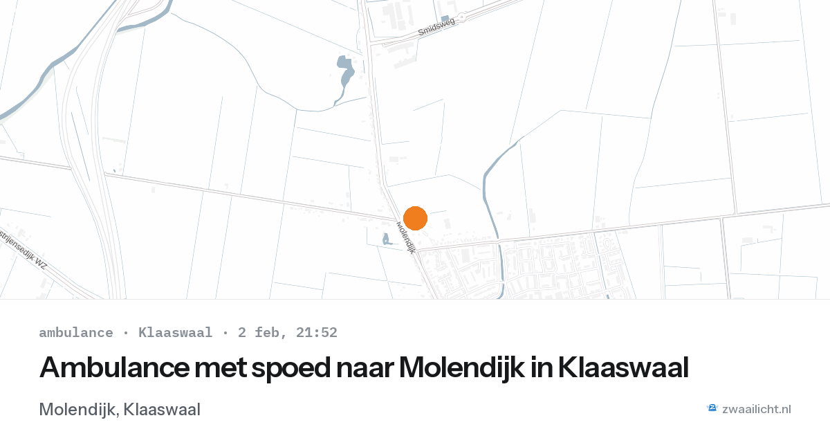 Ambulance met spoed naar Molendijk in Klaaswaal — 2 feb 2026