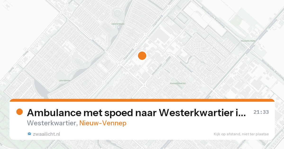 Ambulance met spoed naar Westerkwartier in Nieuw-Vennep — 25 aug 2026