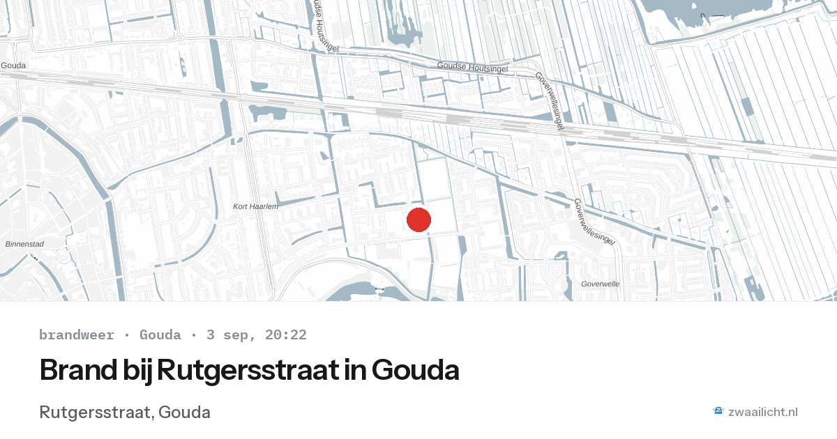 Brand bij Rutgersstraat in Gouda — 3 sep 2026