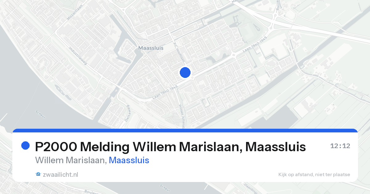 P2000 Melding Willem Marislaan, Maassluis — 21 aug 2026
