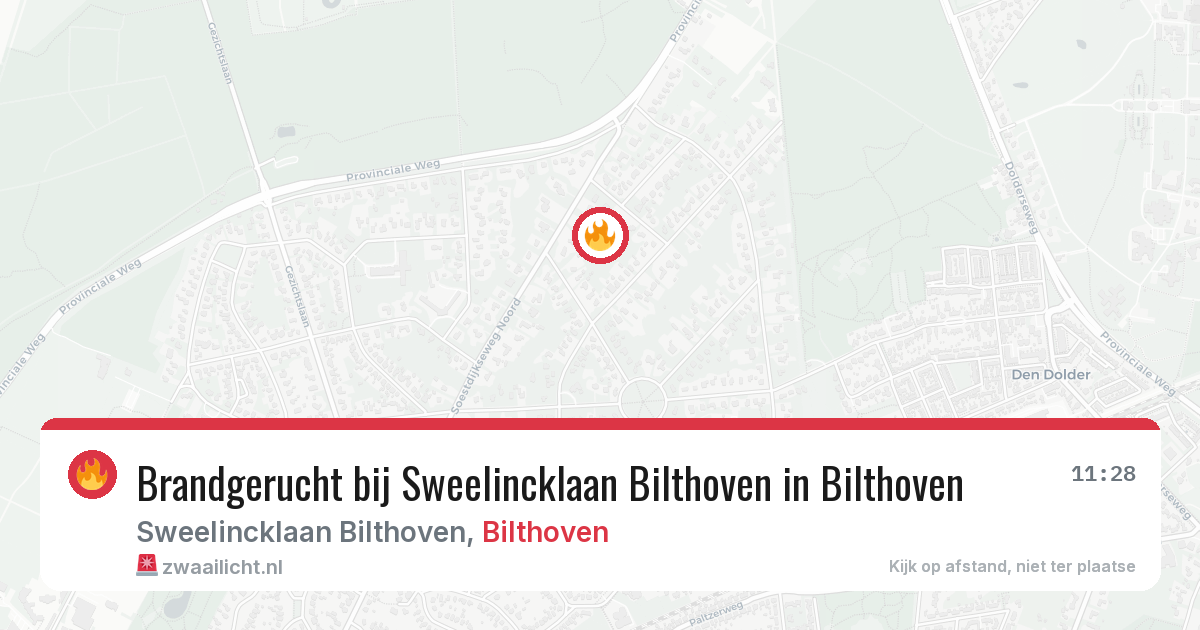 Brandgerucht bij Sweelincklaan Bilthoven in Bilthoven — 29 jul 2026