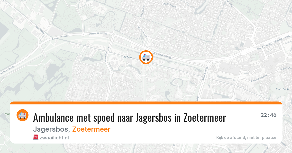 Ambulance met spoed naar Jagersbos in Zoetermeer — 5 aug 2026