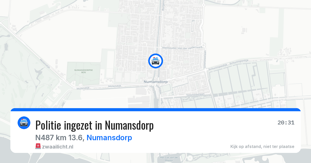 Politie ingezet in Numansdorp — 30 mrt 2026 | 🚨 Zwaailicht.nl