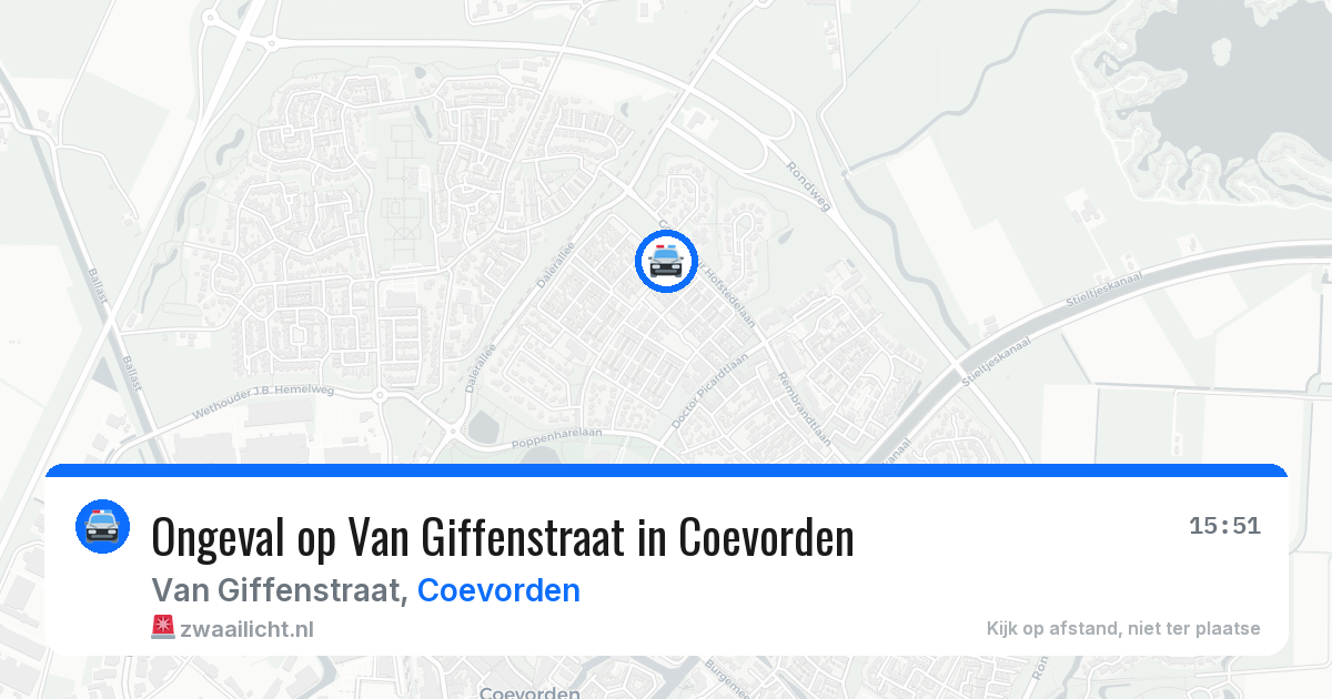 Ongeval op Van Giffenstraat in Coevorden — 1 jul 2026
