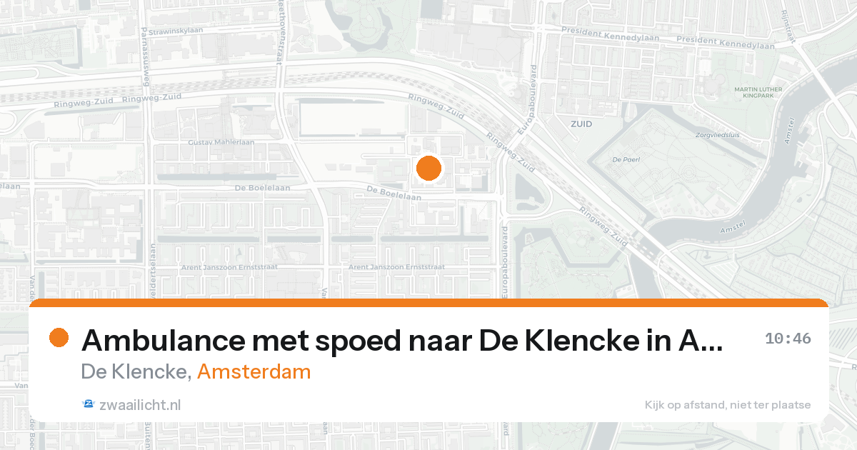 Ambulance met spoed naar De Klencke in Amsterdam — 19 aug 2026