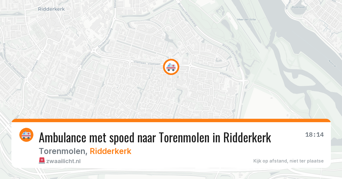 Ambulance met spoed naar Torenmolen in Ridderkerk — 26 jun 2026