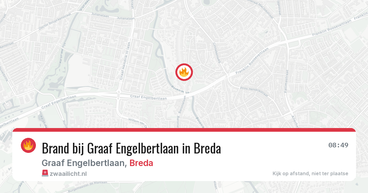 Brand bij Graaf Engelbertlaan in Breda — 6 mrt 2026