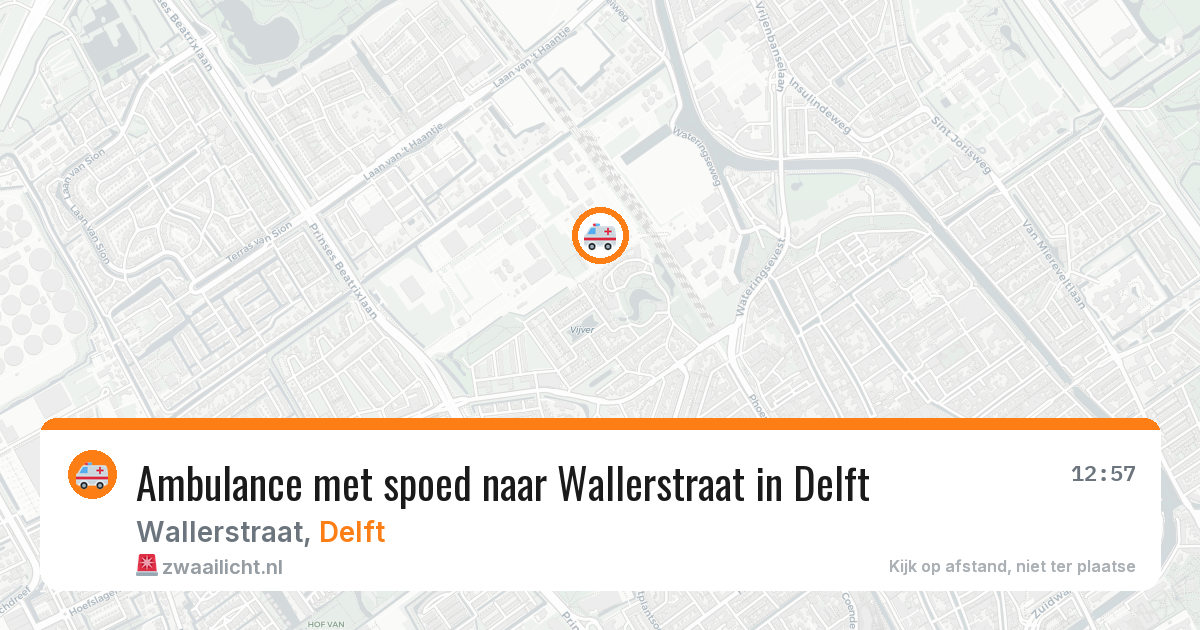 Ambulance met spoed naar Wallerstraat in Delft — 10 aug 2026