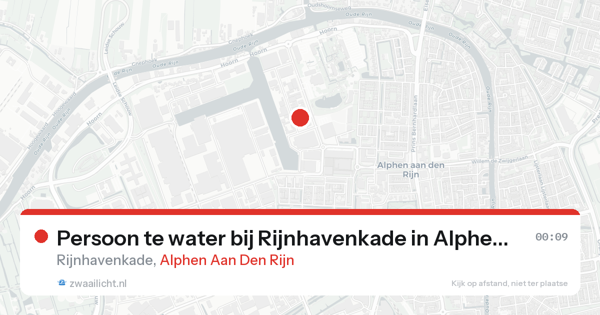 Persoon te water bij Rijnhavenkade in Alphen Aan Den Rijn — 16 aug 2026