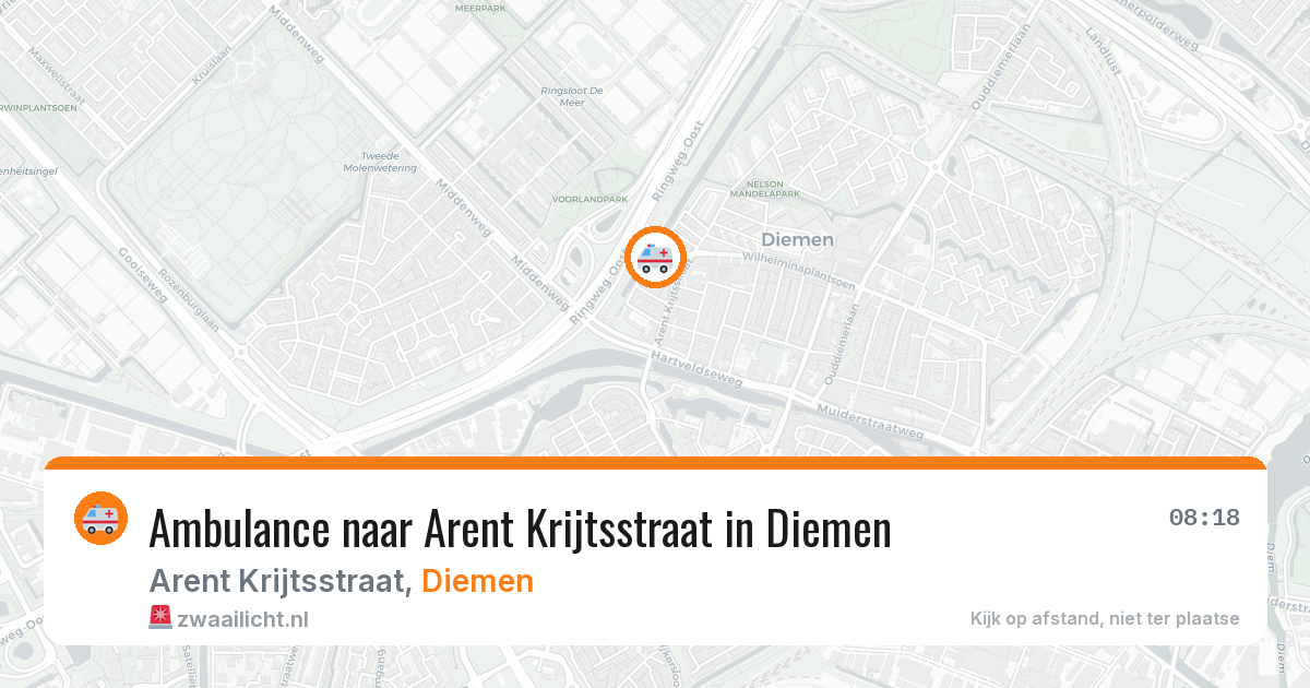 Ambulance naar Arent Krijtsstraat in Diemen — 1 apr 2026