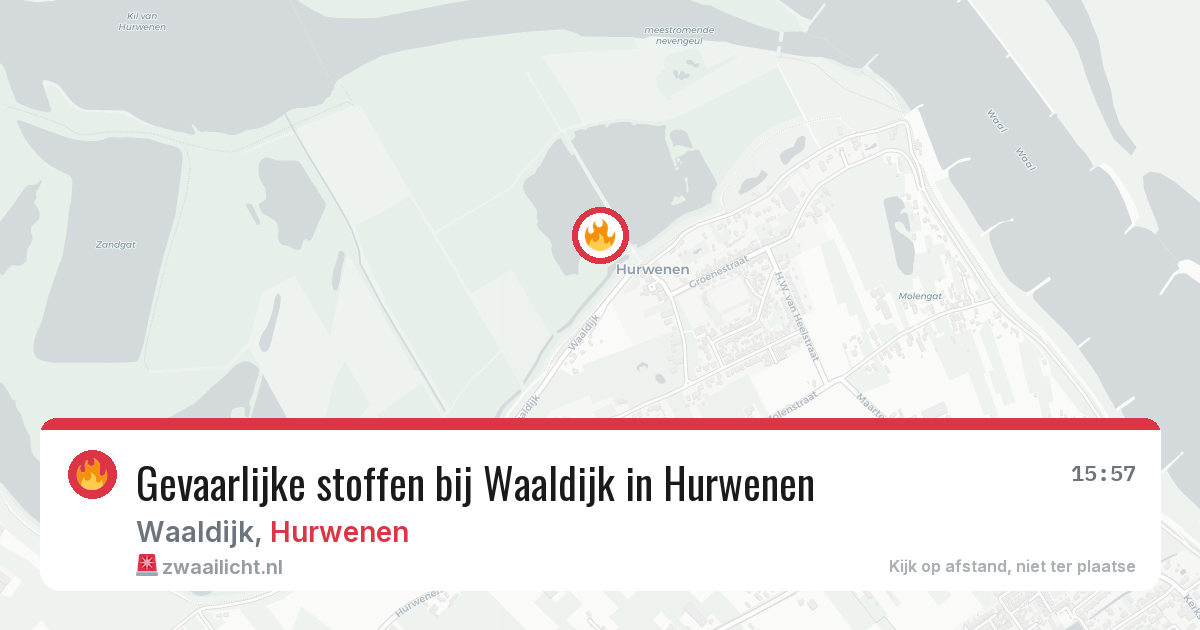 Gevaarlijke stoffen bij Waaldijk in Hurwenen — 1 jun 2026