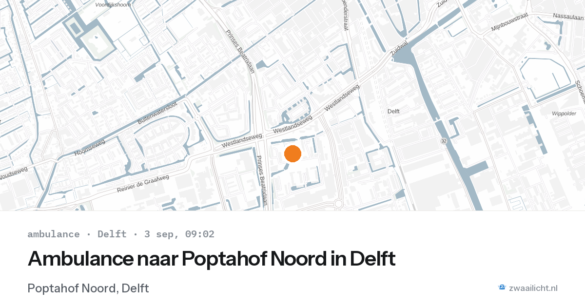 Ambulance naar Poptahof Noord in Delft — 3 sep 2026