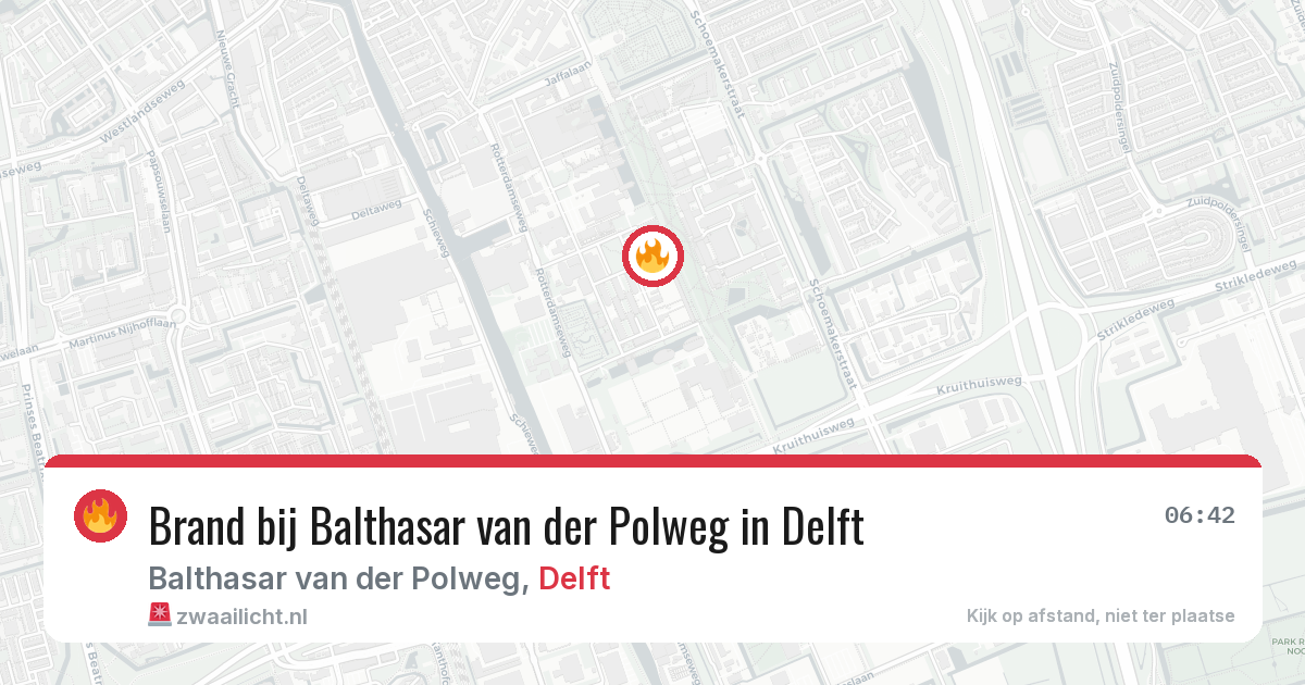 Brand bij Balthasar van der Polweg in Delft — 10 jul 2026