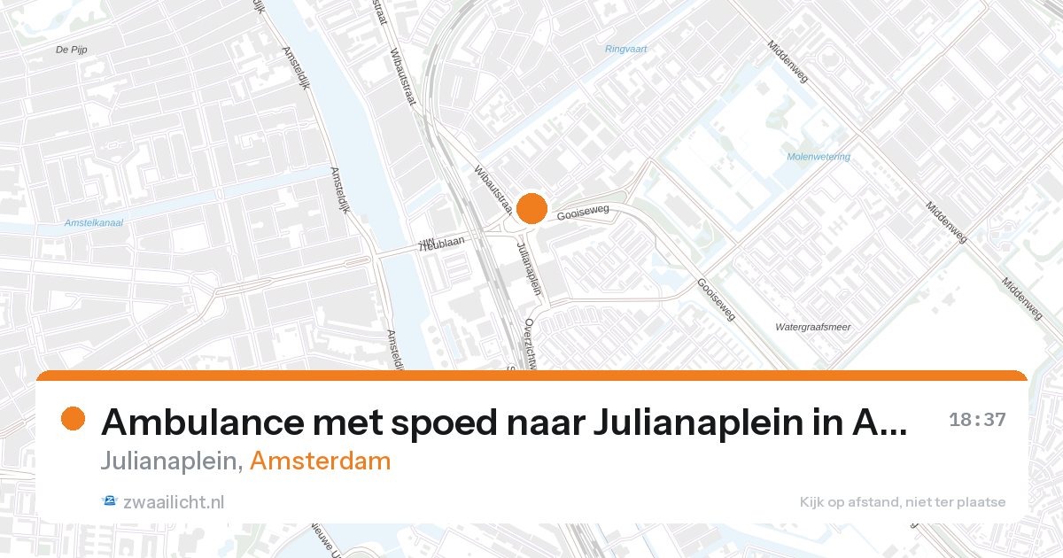 Ambulance met spoed naar Julianaplein in Amsterdam — 28 aug 2026
