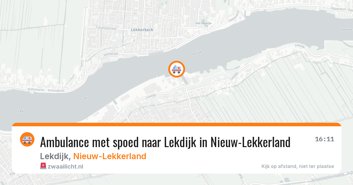Ambulance met spoed naar Lekdijk in Nieuw-Lekkerland — 26 mrt 2026
