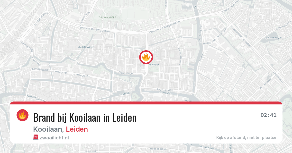 Brand bij Kooilaan in Leiden — 27 mrt 2026
