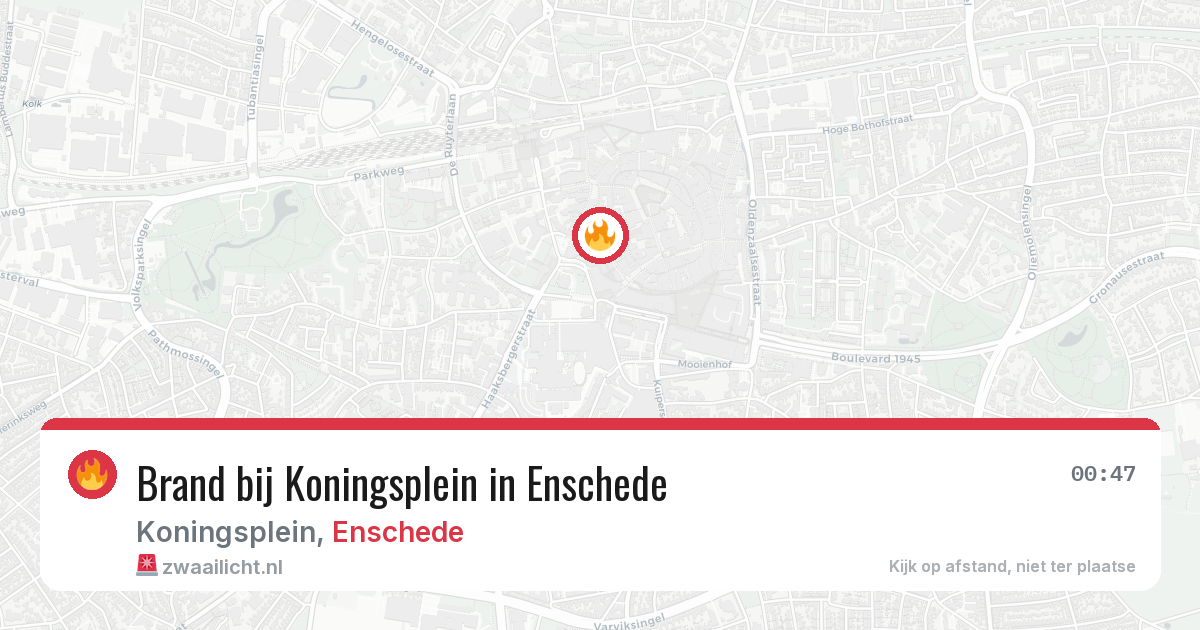 Brand bij Koningsplein in Enschede — 9 mei 2026