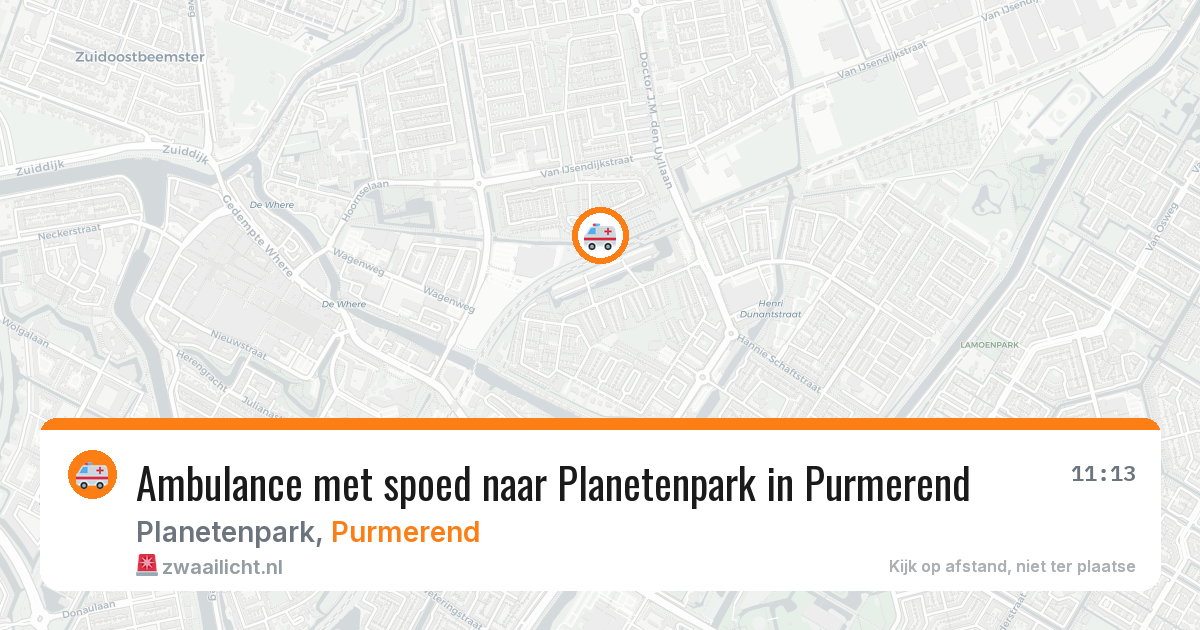 Ambulance met spoed naar Planetenpark in Purmerend — 11 apr 2026