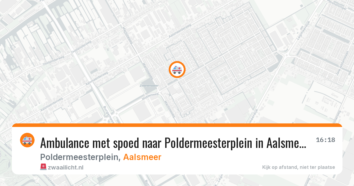 Ambulance met spoed naar Poldermeesterplein in Aalsmeer — 10 aug 2026