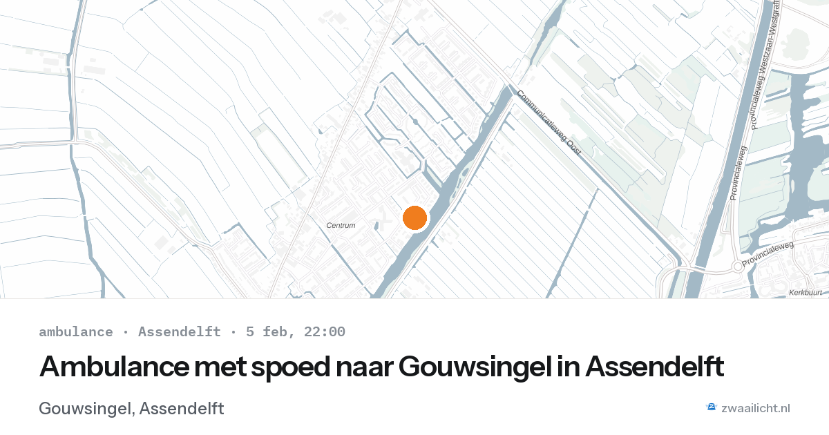 Ambulance met spoed naar Gouwsingel in Assendelft — 5 feb 2026