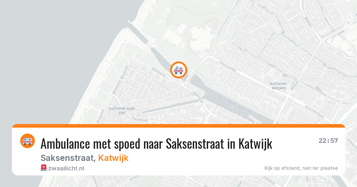 Ambulance met spoed naar Saksenstraat in Katwijk — 22 jun 2026
