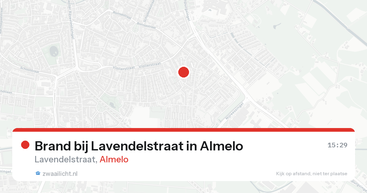 Brand bij Lavendelstraat in Almelo — 18 aug 2026