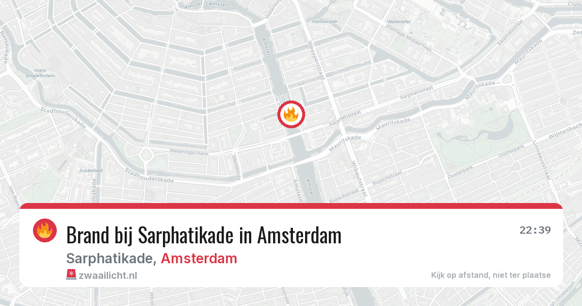 Brand bij Sarphatikade in Amsterdam — 26 jun 2026