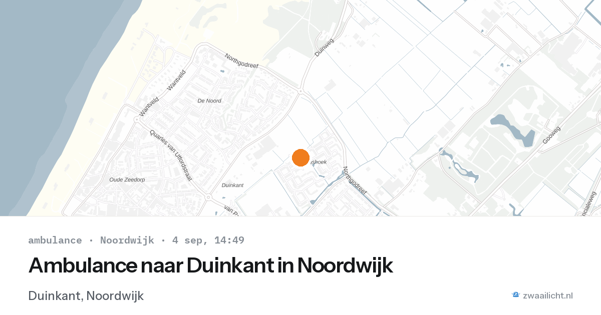 Ambulance naar Duinkant in Noordwijk — 4 sep 2026