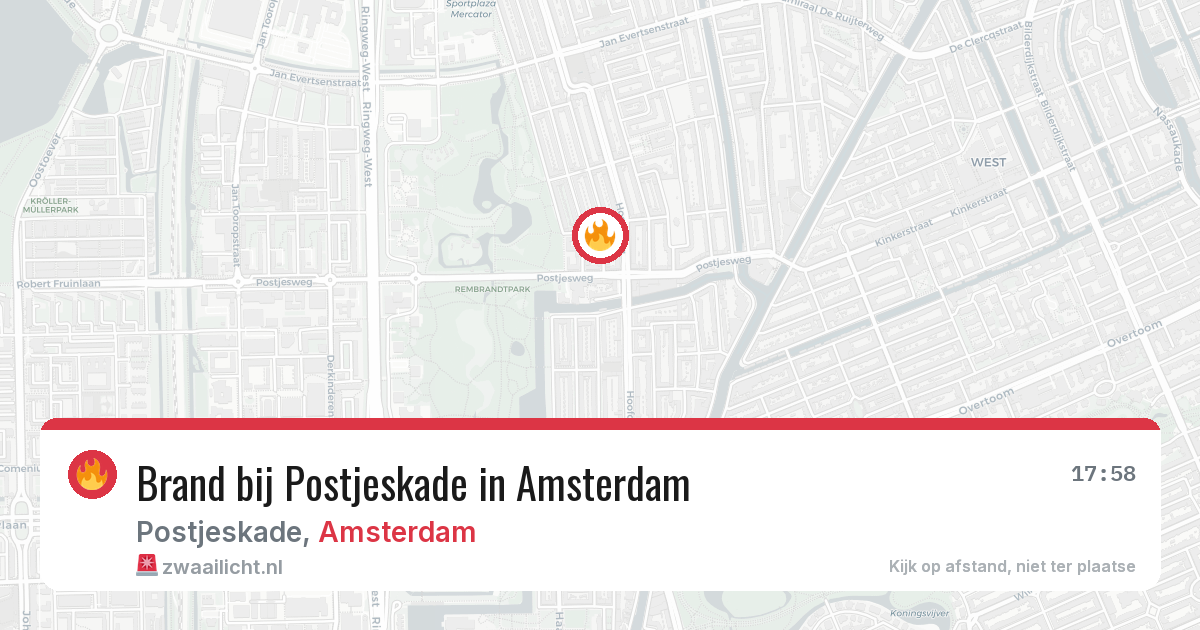 Brand bij Postjeskade in Amsterdam — 18 jul 2026