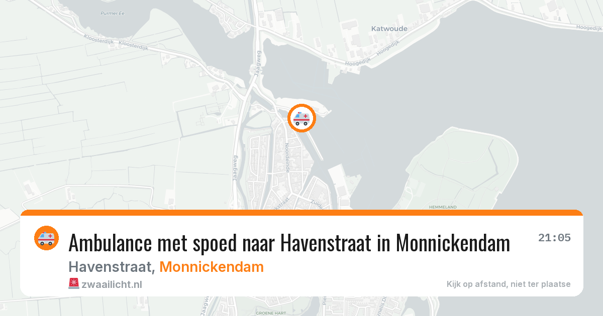 Ambulance met spoed naar Havenstraat in Monnickendam — 26 jun 2026