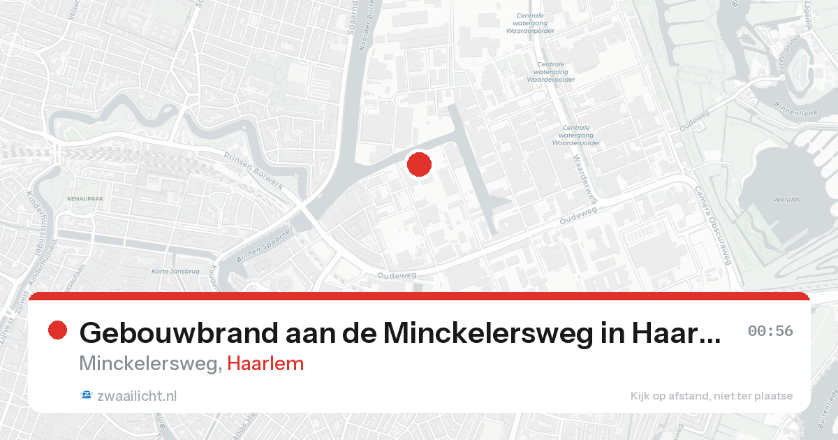Gebouwbrand aan de Minckelersweg in Haarlem — 24 aug 2026