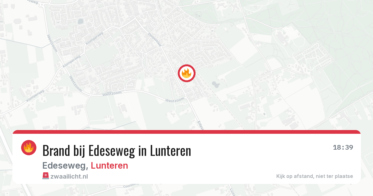 Brand bij Edeseweg in Lunteren — 16 mei 2026