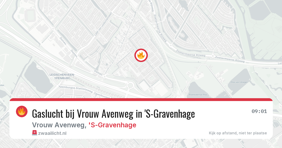 Gaslucht bij Vrouw Avenweg in 'S-Gravenhage — 23 jun 2026